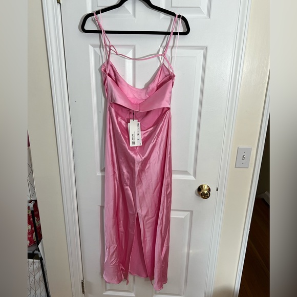 ZARA Satin Effect Cut Out Pink Slip Dress viral - Picture 8 of 14